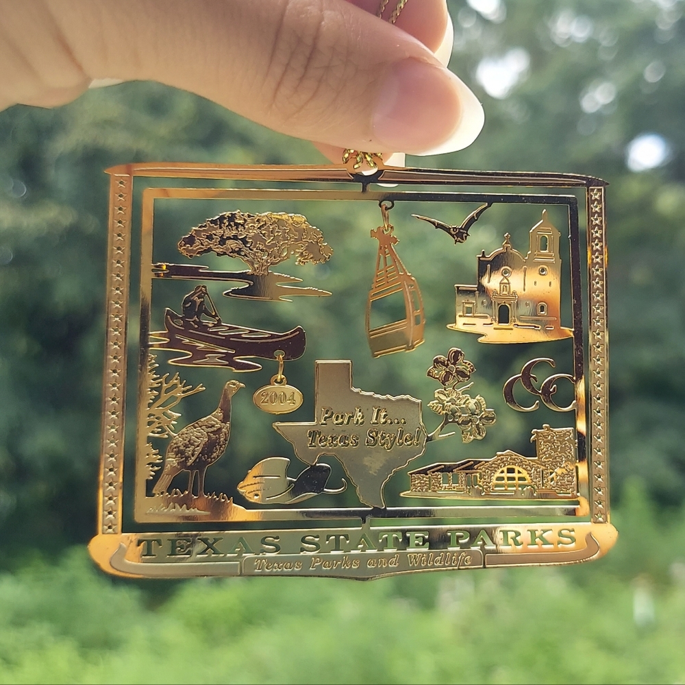 Brass Texas State Parks Christmas Ornament Dated 2004